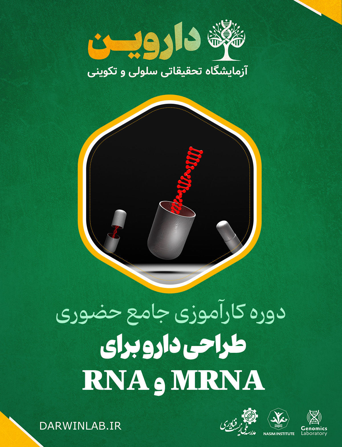 دوره کارآموزی بین المللی طراحی دارو برای RNA و mRNA (کارگاه حضوری)